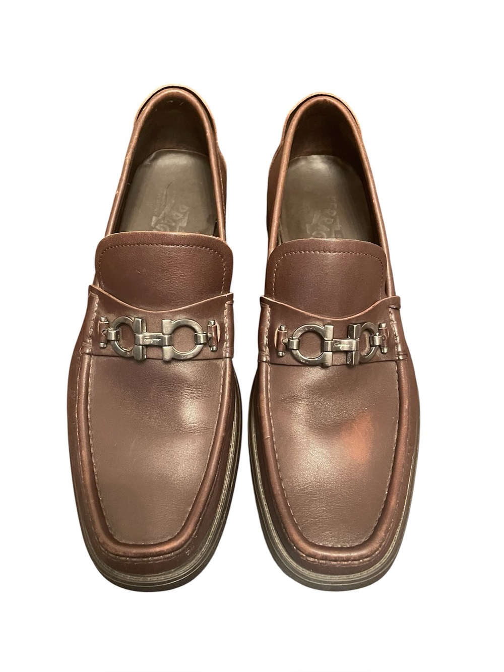 Salvatore Ferragamo  Brown Leather Bit Loafers